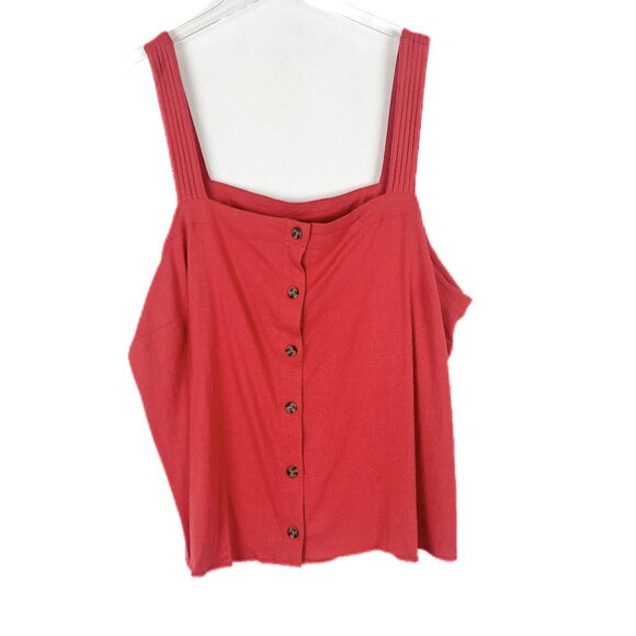 NWT Stitch Fix Market & Spruce New Tenley Sleeveless Shirt Red Plus Size 2X NEW - Picture 1 of 9